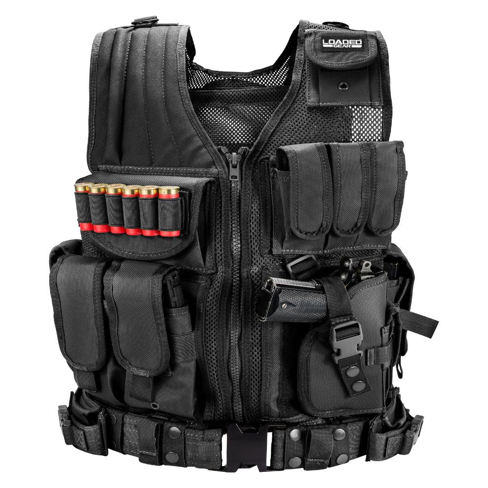 Barska Loaded Gear Plus Size Tactical Vest VX-200 (Black) Right Hand | BAR-BI13196 - Image 2