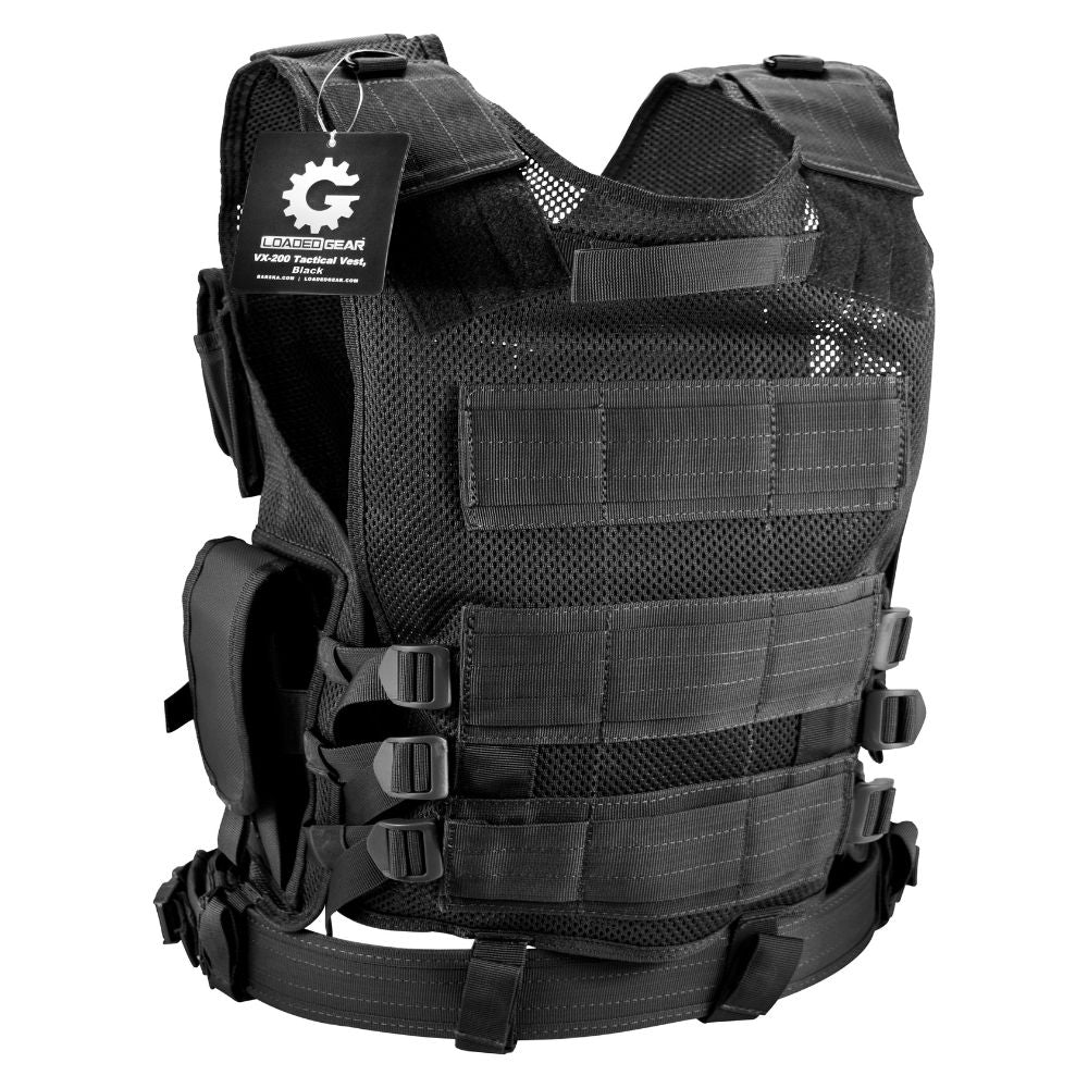 Barska Loaded Gear Plus Size Tactical Vest VX-200 (Black) Right Hand | BAR-BI13196 - Image 3
