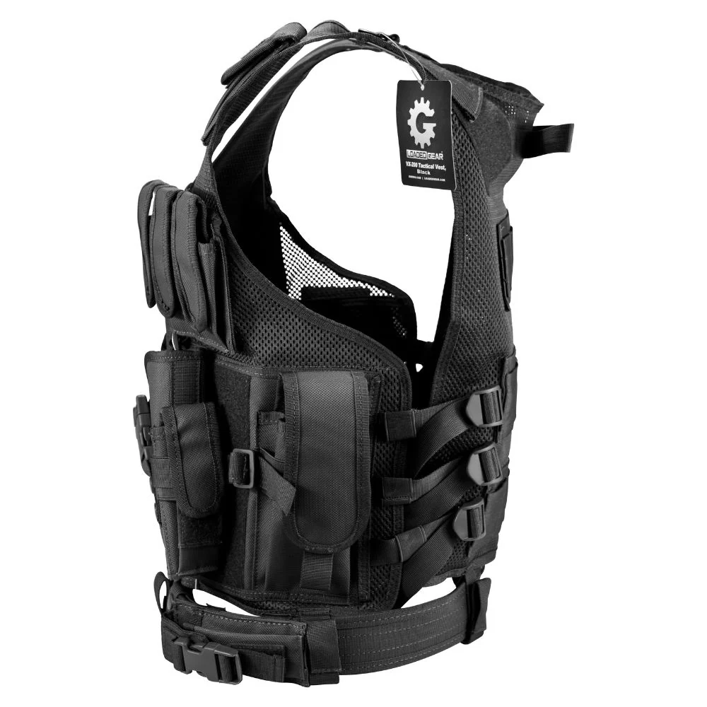 Barska Loaded Gear Plus Size Tactical Vest VX-200 (Black) Right Hand | BAR-BI13196 - Image 4