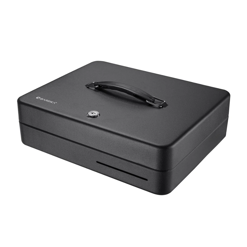 Barska 12-inch Standard Fold-Out Cash Box with Key Lock | BAR-CB13052