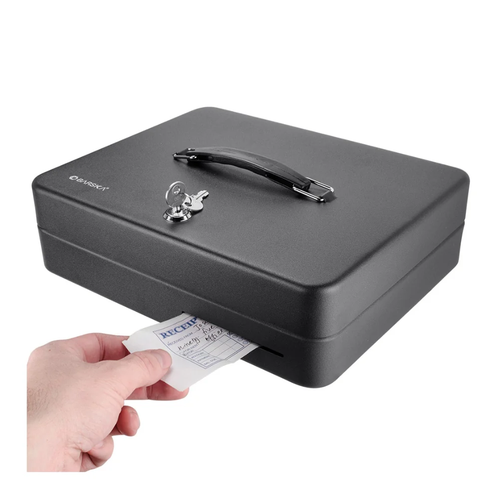 Barska 12-inch Standard Fold-Out Cash Box with Key Lock | BAR-CB13052 - Image 2