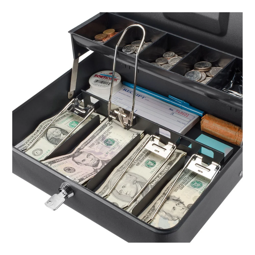 Barska 12-inch Standard Register Style Cash Box with Key Lock | BAR-CB13054 - Image 4