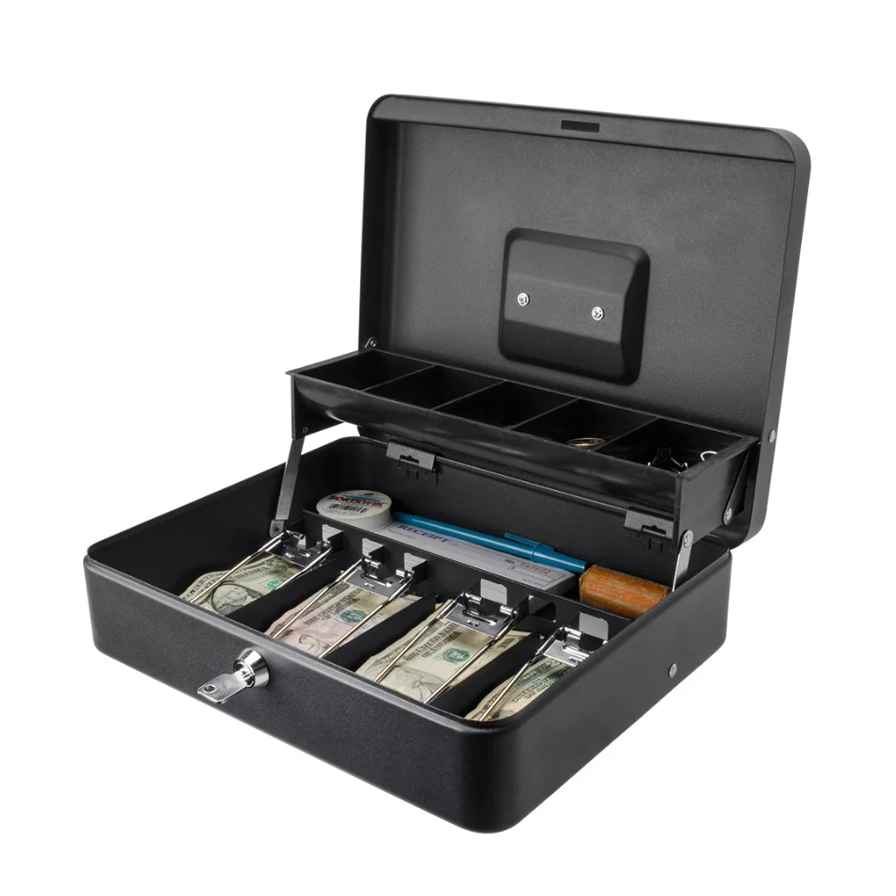 Barska 12-inch Standard Register Style Cash Box with Key Lock | BAR-CB13054 - Image 5