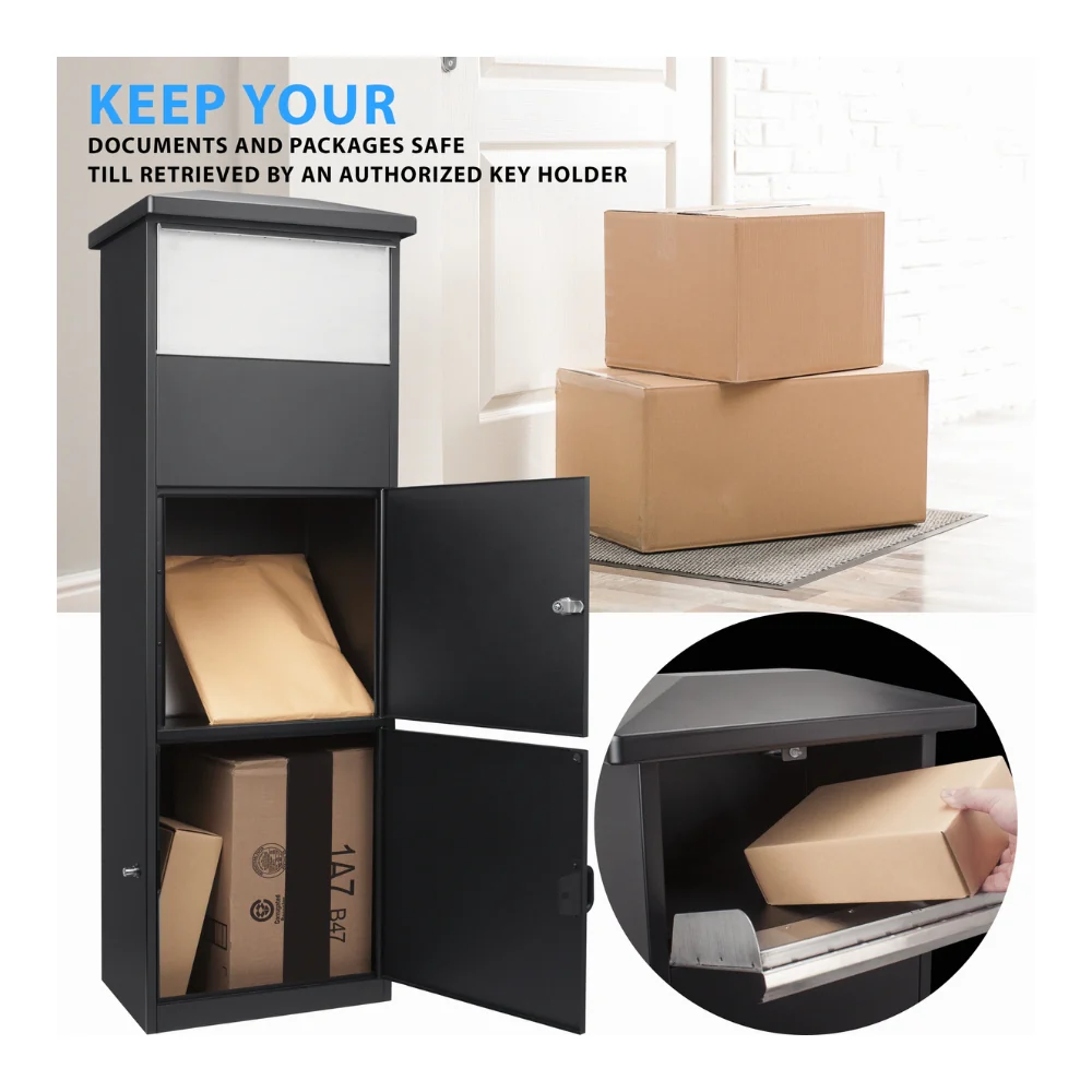 Barska MPB-600 Black Parcel Box with Package Compartment | BAR-CB13332 - Image 7