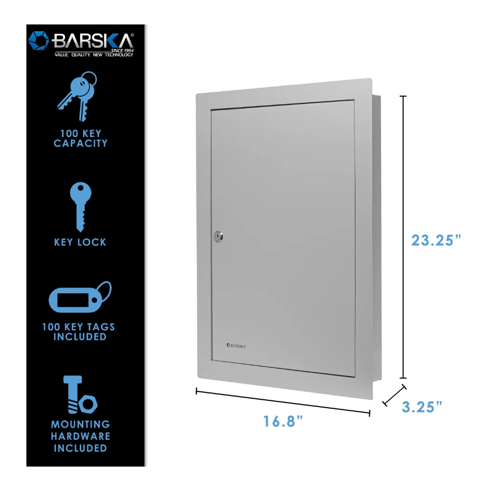 Barska 100 Keys Adjustable in Wall Key Lock Box Grey | BAR-CB13534 - Image 11
