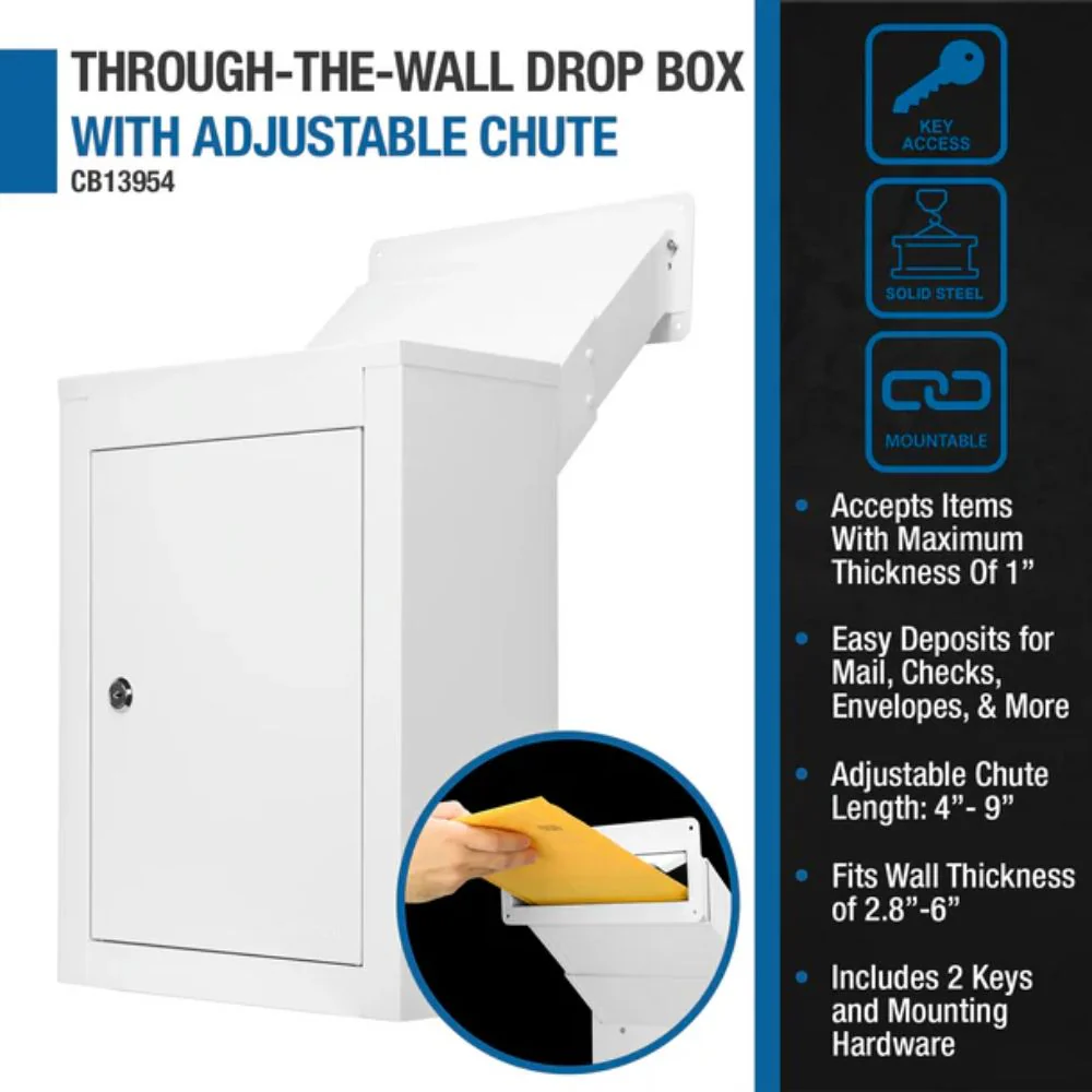 Barska Through-The-Wall Drop Box with Adjustable Chute | BAR-CB13954 - Image 8