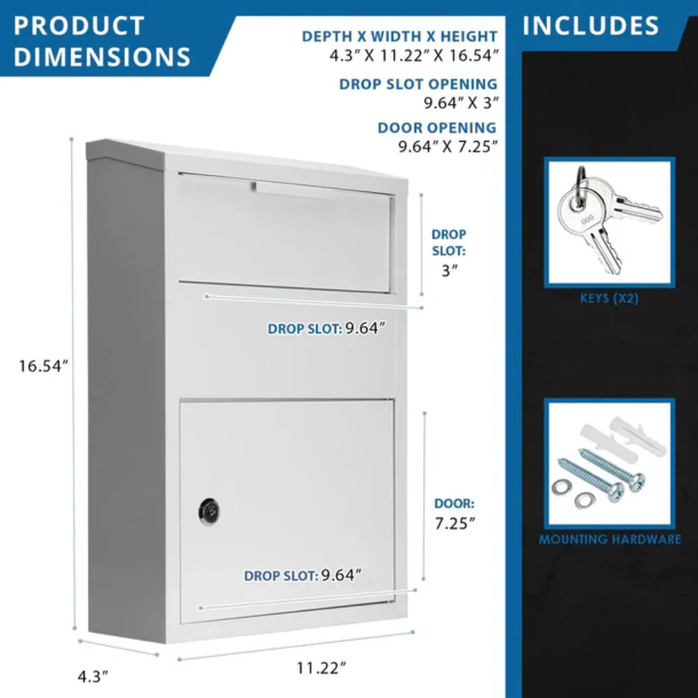 Barska Large Locking Wall Mount Drop Box | BAR-CB13956 - Image 9