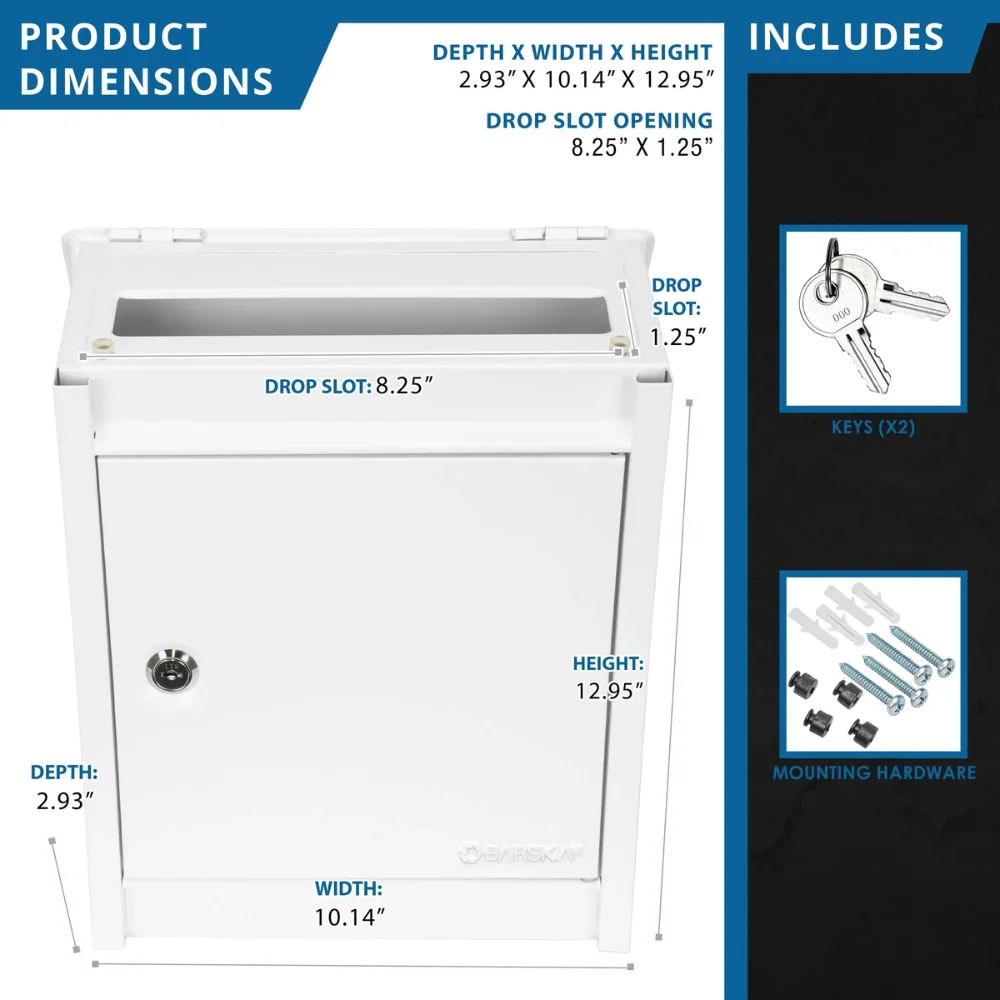 Barska Small Locking Wall Mount Drop Box | BAR-CB14076 - Image 8