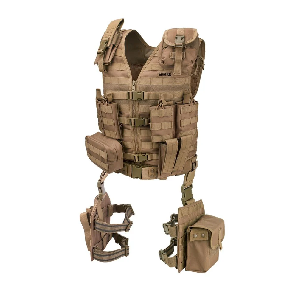 Barska Loaded Gear VX-100 Tactical Vest and Leg Platforms (Flat Dark Earth) | BAR-BI12344