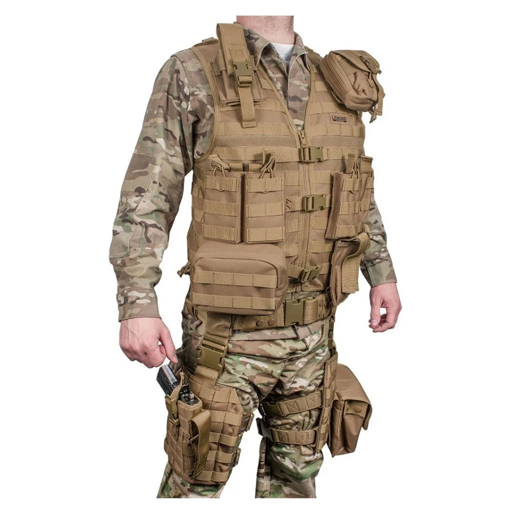 Barska Loaded Gear VX-100 Tactical Vest and Leg Platforms (Flat Dark Earth) | BAR-BI12344 - Image 5