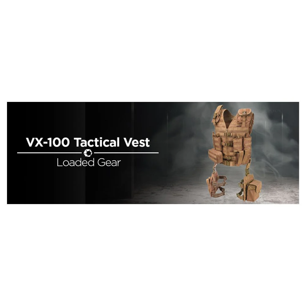 Barska Loaded Gear VX-100 Tactical Vest and Leg Platforms (Flat Dark Earth) | BAR-BI12344 - Image 9