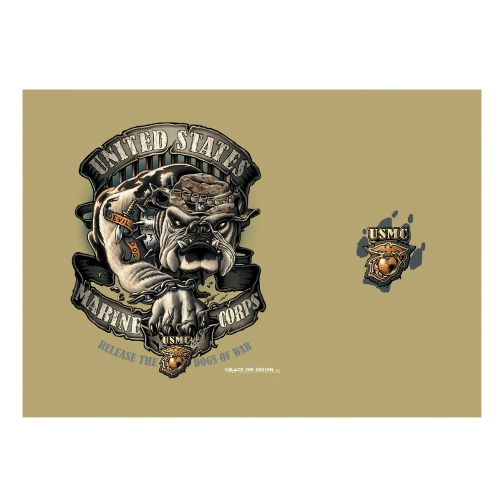 Black Ink U.S.M.C. Bulldog T-Shirt (Black) - Image 2