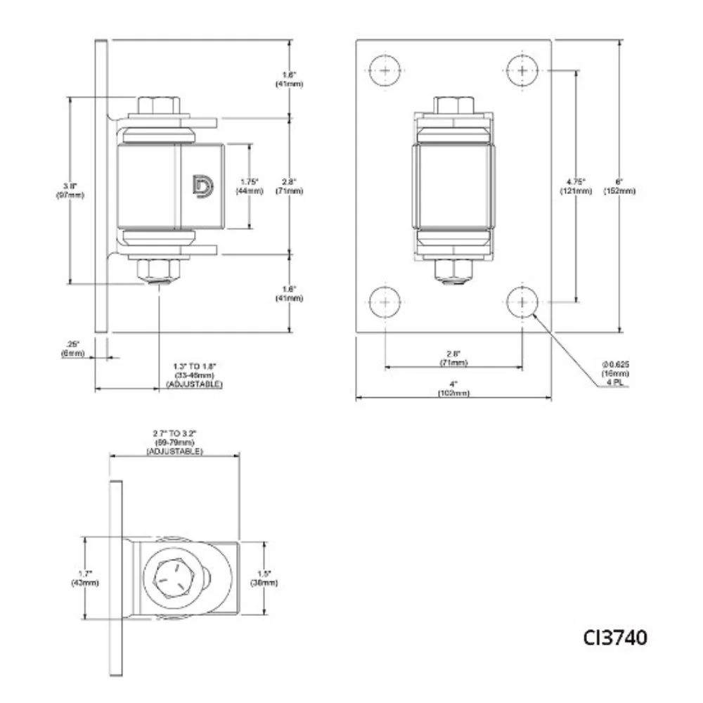 D&D Technologies Shut It 4" Combo Steel/Aluminum Body Half Bolt-on BadAss | DND-CI3740 - Image 2