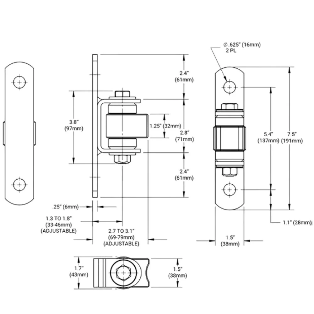 D&D Technologies Shut It Half Bolt-on BadAss Gate Hinge | DND-CI3770 - Image 2