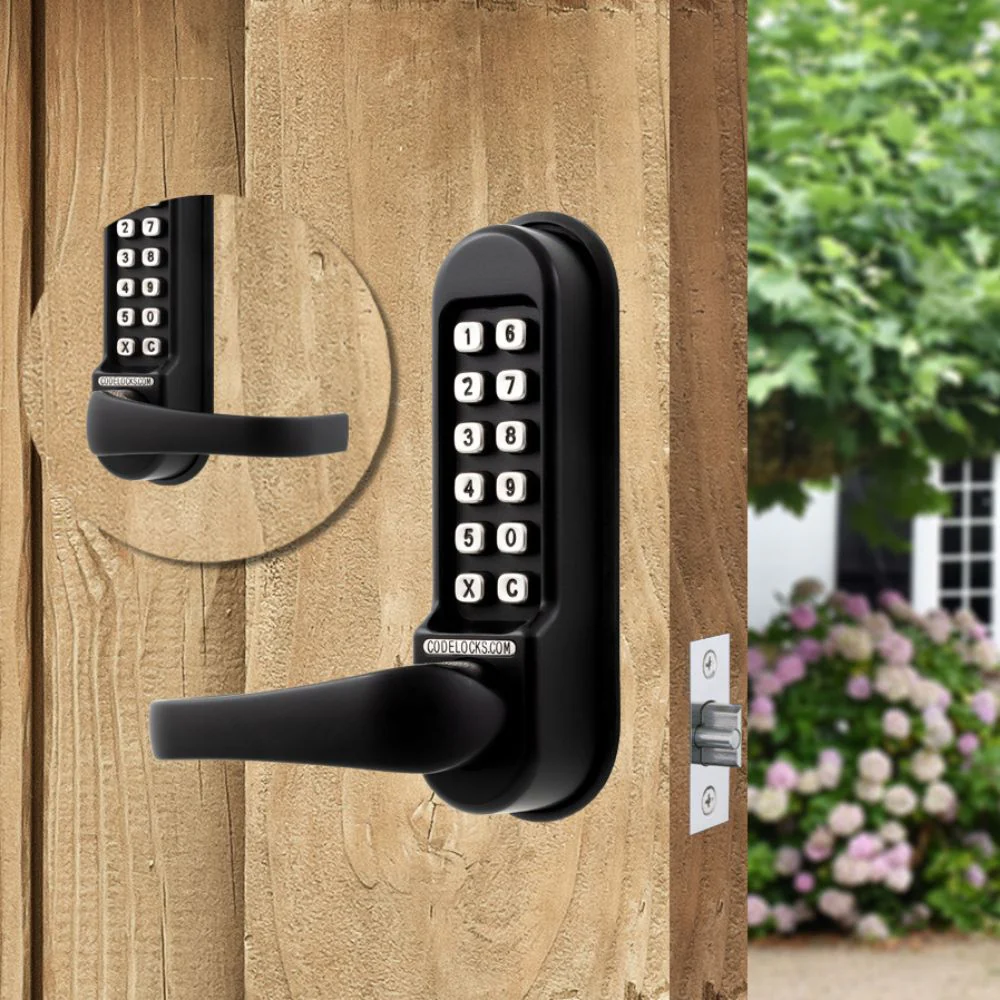 D&D Technologies CodeLocks CL515 Marine Tubular Mortise Latch Back to Back (Code Free) Black | DND-DDCL515BBBKMG