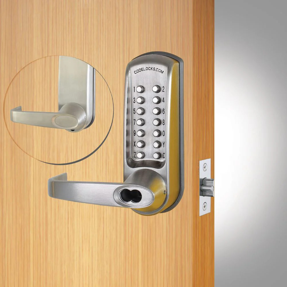 D&D Technologies CodeLocks CL610 Tubular Latchbolt (Non-Code Free) Brushed Steel - Image 2