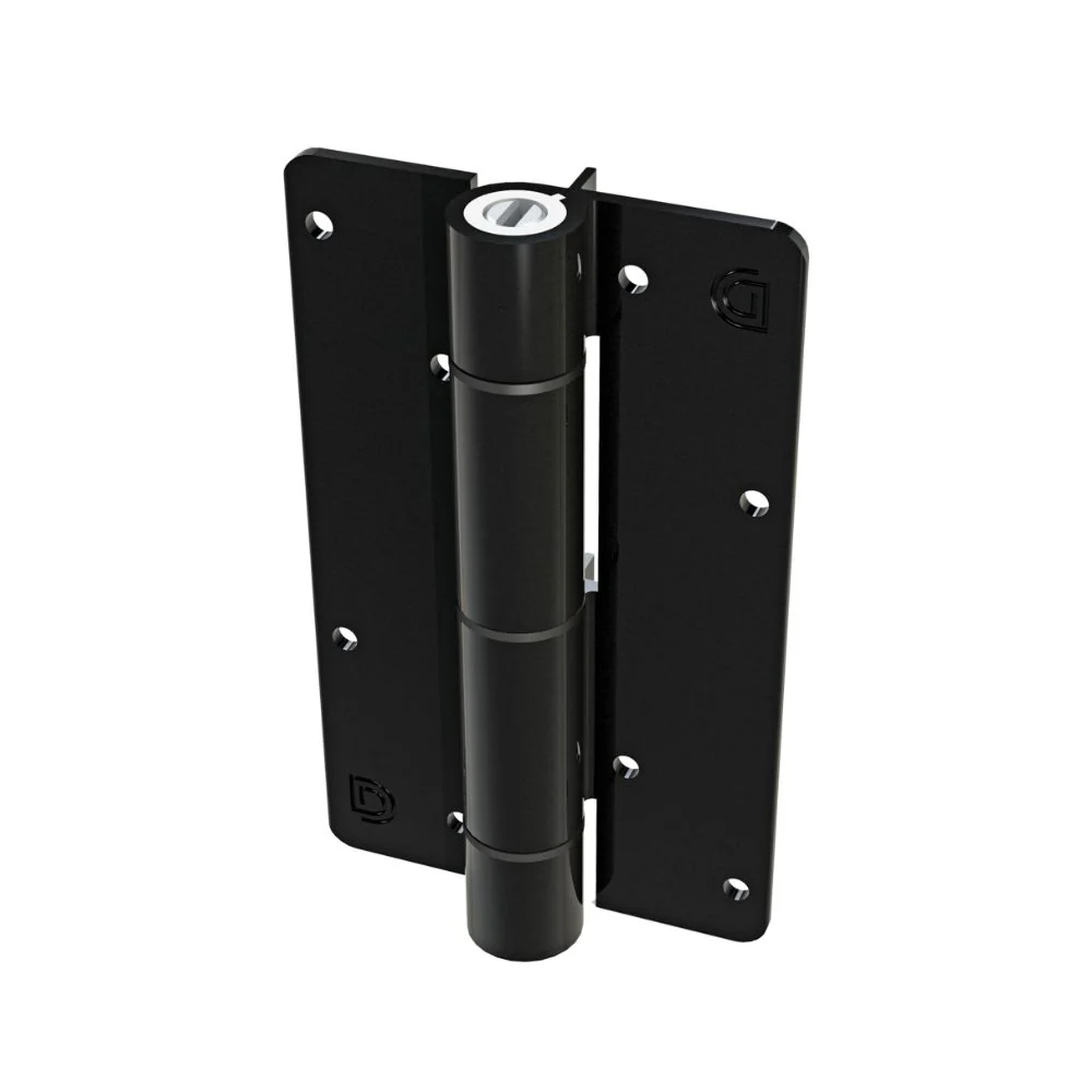 D&D Technologies KwikFit Aluminum Post-to-Gate Alignment Ridges Self-Closing Hinge (Black) | DND-KF3BL