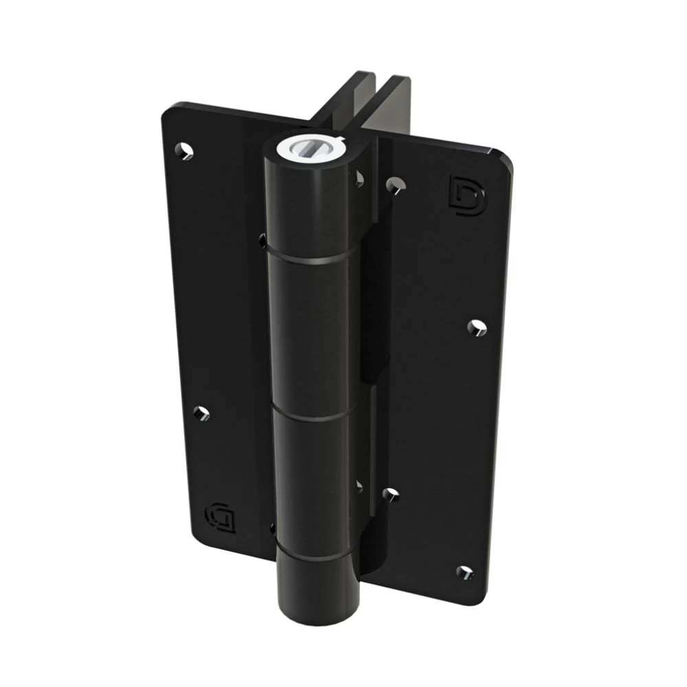 D&D Technologies KwikFit Aluminum Post-to-Gate Side Fixing Legs Self-Closing Hinge (Black) | DND-KF3L2BL