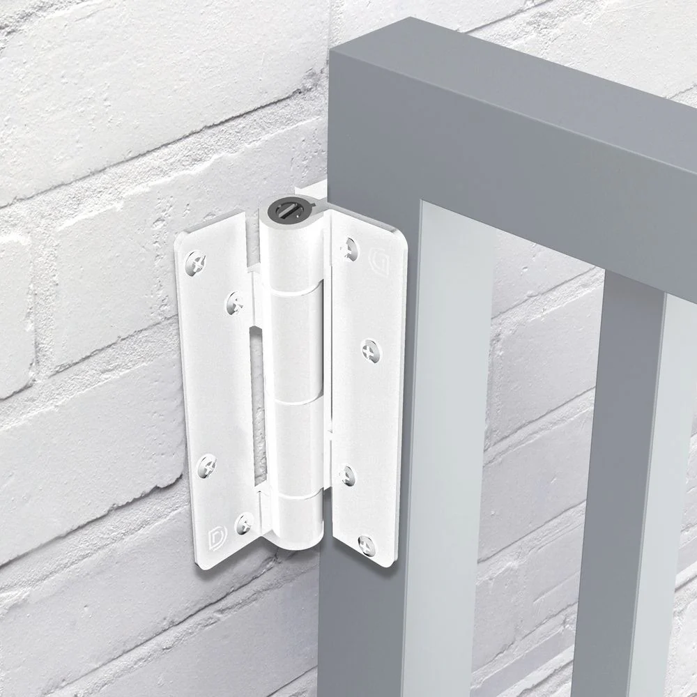 D&D Technologies KwikFit Aluminum Post-to-Gate Alignment Ridges Self-Closing Hinge (White) | DND-KF3WT - Image 2