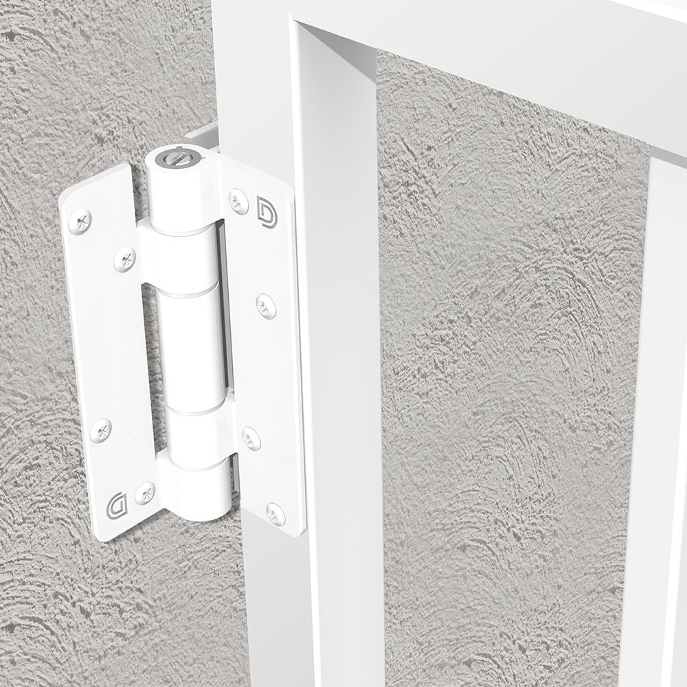 D&D Technologies KwikFit Aluminum Post-to-Gate Alignment Ridges Self-Closing Hinge (White) | DND-KF3WT - Image 3