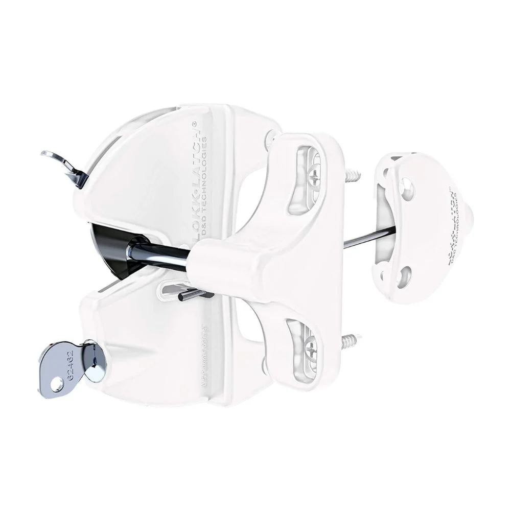 D&D Technologies LokkLatch with External Access Kit Gate Latch (White) | DND-LLAABW