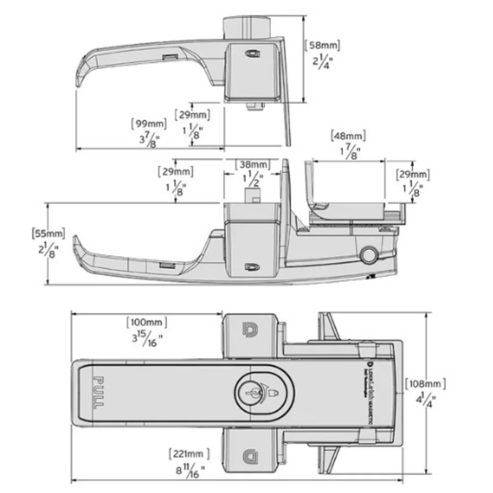 D&D Technologies LokkLatch Magnetic Black + Brushed Trim Keyed Different Gate Lock | DND-LLMKDST - Image 4