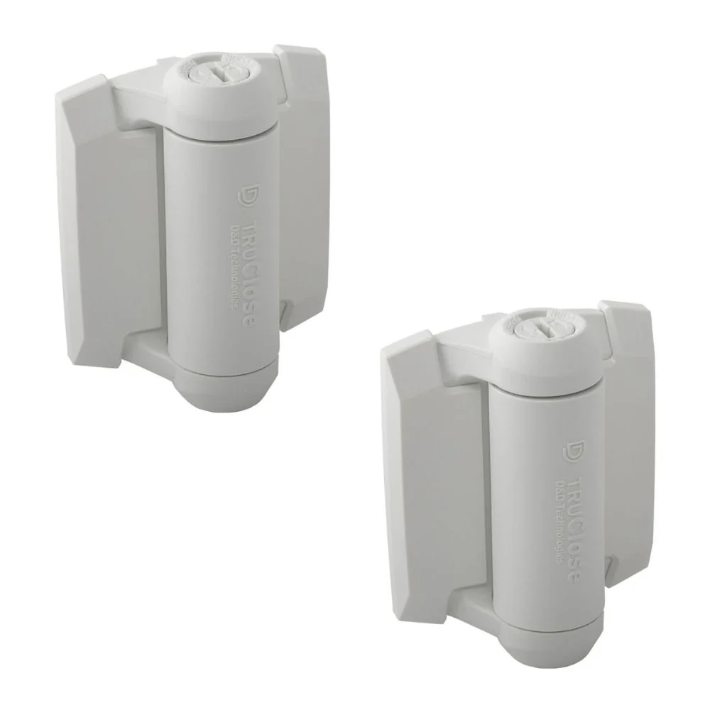 D&D Technologies TruClose Regular Duty Gate Hinges for Metal Gates (White) | DND-TCA1S3WT