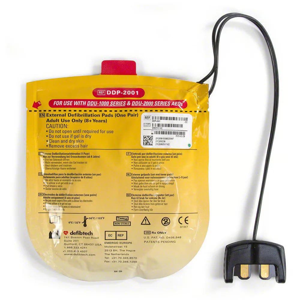 Defibtech Adult Electrodes for Lifeline VIEW/ECG/PRO AED | CPR-DDP-2001 - Image 2
