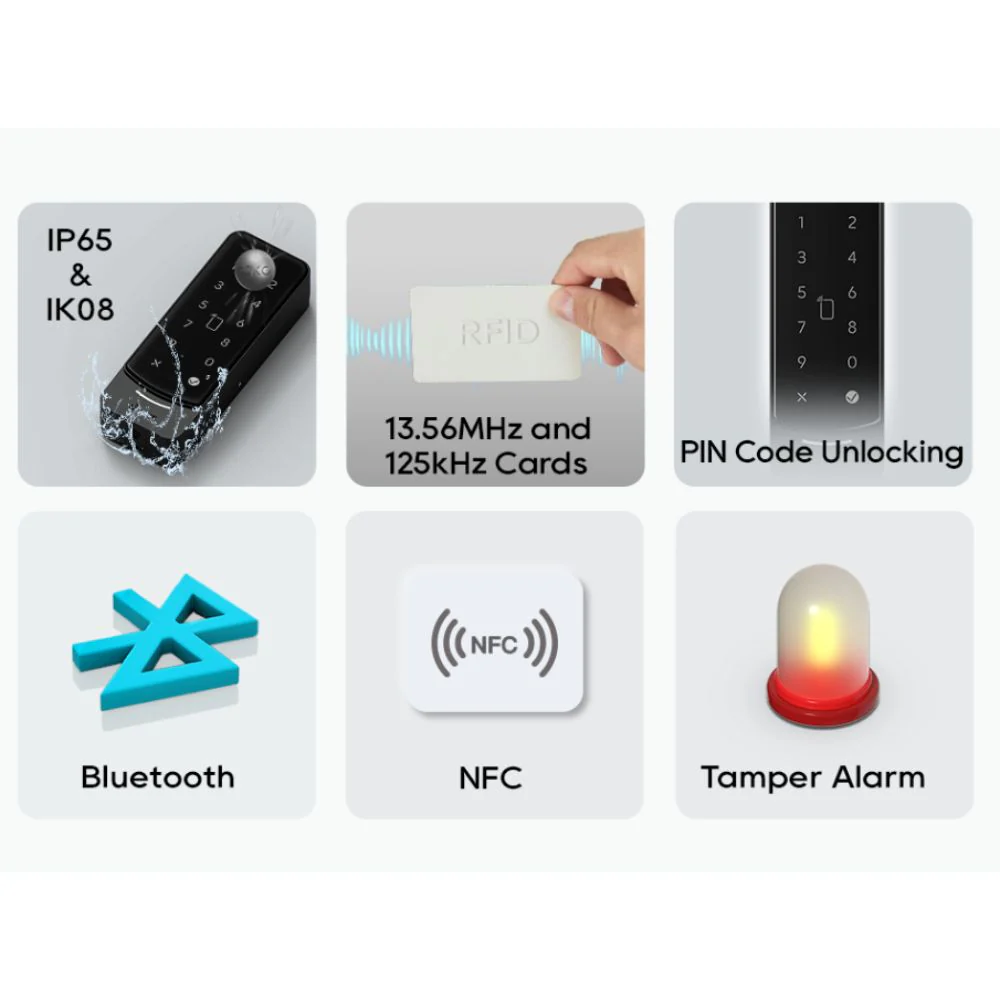 DNAKE AC02 Smart Access Control Reader with Keypad, RFID, NFC, Bluetooth, Phone App unlock, PoE or 12V, Surface Mount - Image 3