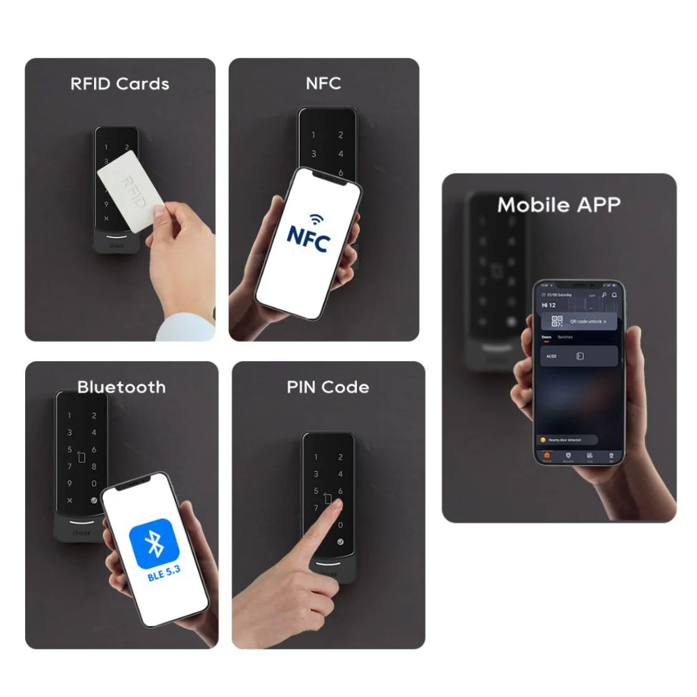 DNAKE AC02C Smart Access Control Reader with Keypad and Camera, RFID, NFC, Bluetooth, QR Code, Phone App unlock, PoE or 12V, Flush Mount - Image 4