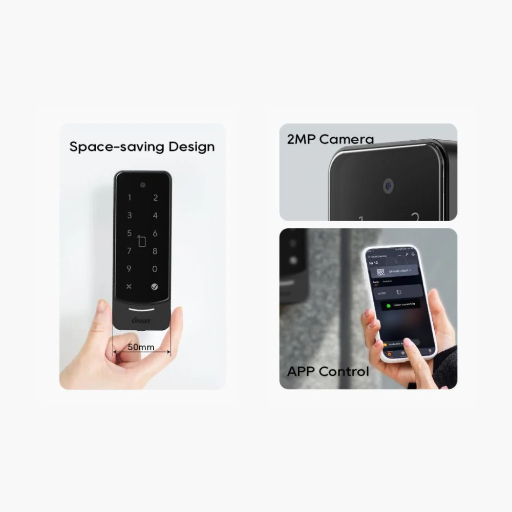 DNAKE AC02C Smart Access Control Reader with Keypad and Camera, RFID, NFC, Bluetooth, QR Code, Phone App unlock, PoE or 12V, Flush Mount - Image 6