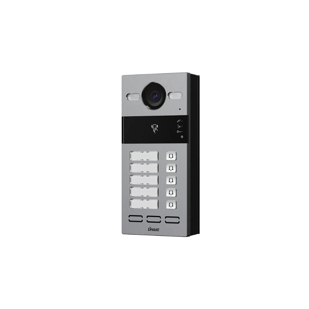 DNAKE S213M-5 Smart Intercom System with 5 Name Plate Call Buttons, Weatherproof, Cloud-Based, PoE or 12V, Flush Mount with 5 App License