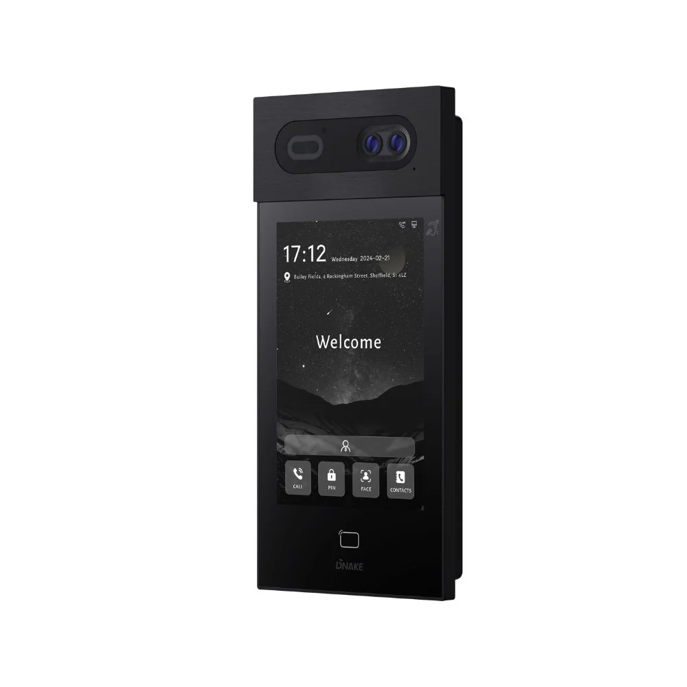 DNAKE S617 Smart Intercom System with 8” Touch Screen, Facial Recognition, Weatherproof, Cloud-Based, PoE or 12V, Flush Mount with 5 App License