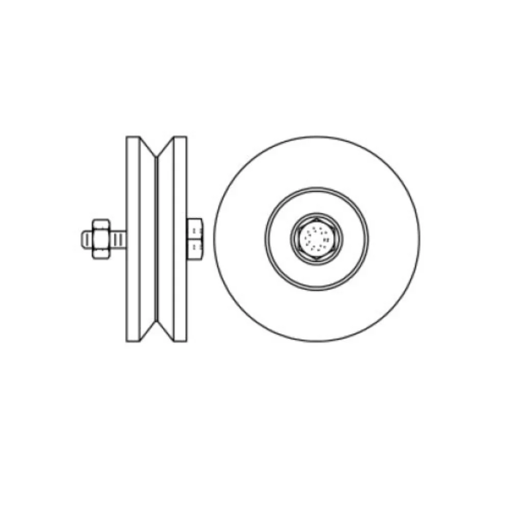 Doorking 6 Inches Steel V-Wheel | DKS-1201-000
