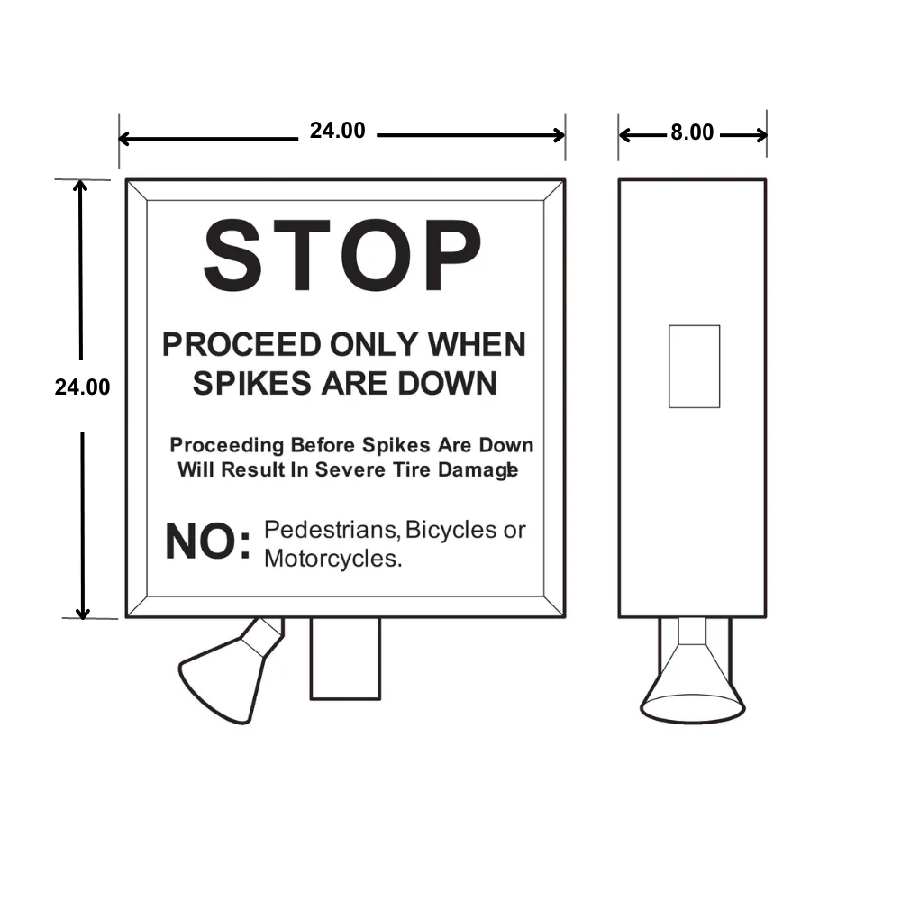 Doorking Warning Sign Use With 1603 Auto Spike System | DKS-1615-081