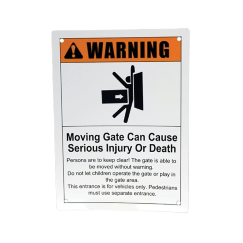Doorking Warning Sign for Overhead Gate Operators | DKS-2599-106