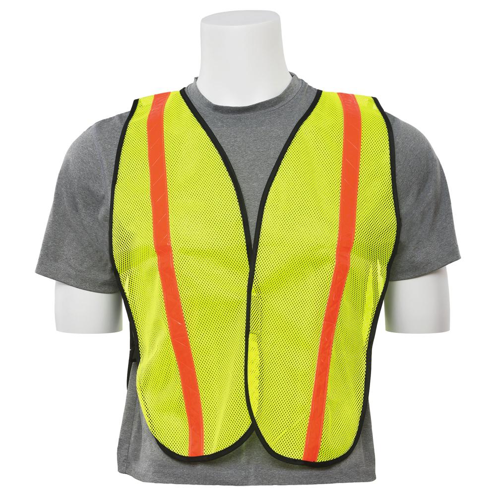 ERB Safety S18R Reflective Non-ANSI Safety Vest (One-Size-Fits-Most), Hi-Viz Lime Pack of 24 | ERB-14602