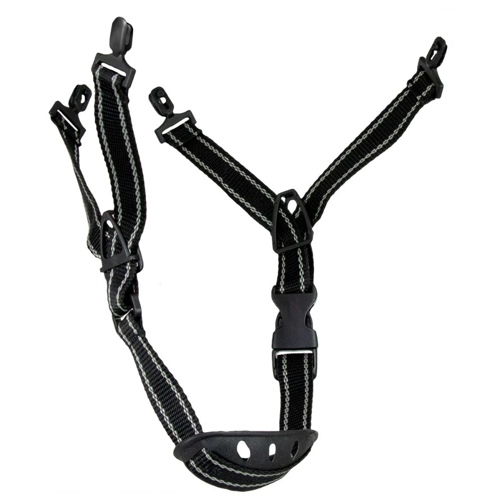 ERB Safety Premium 4-Point Chin Strap with Chin Guard (Black) (Pack of 12) | ERB-19387