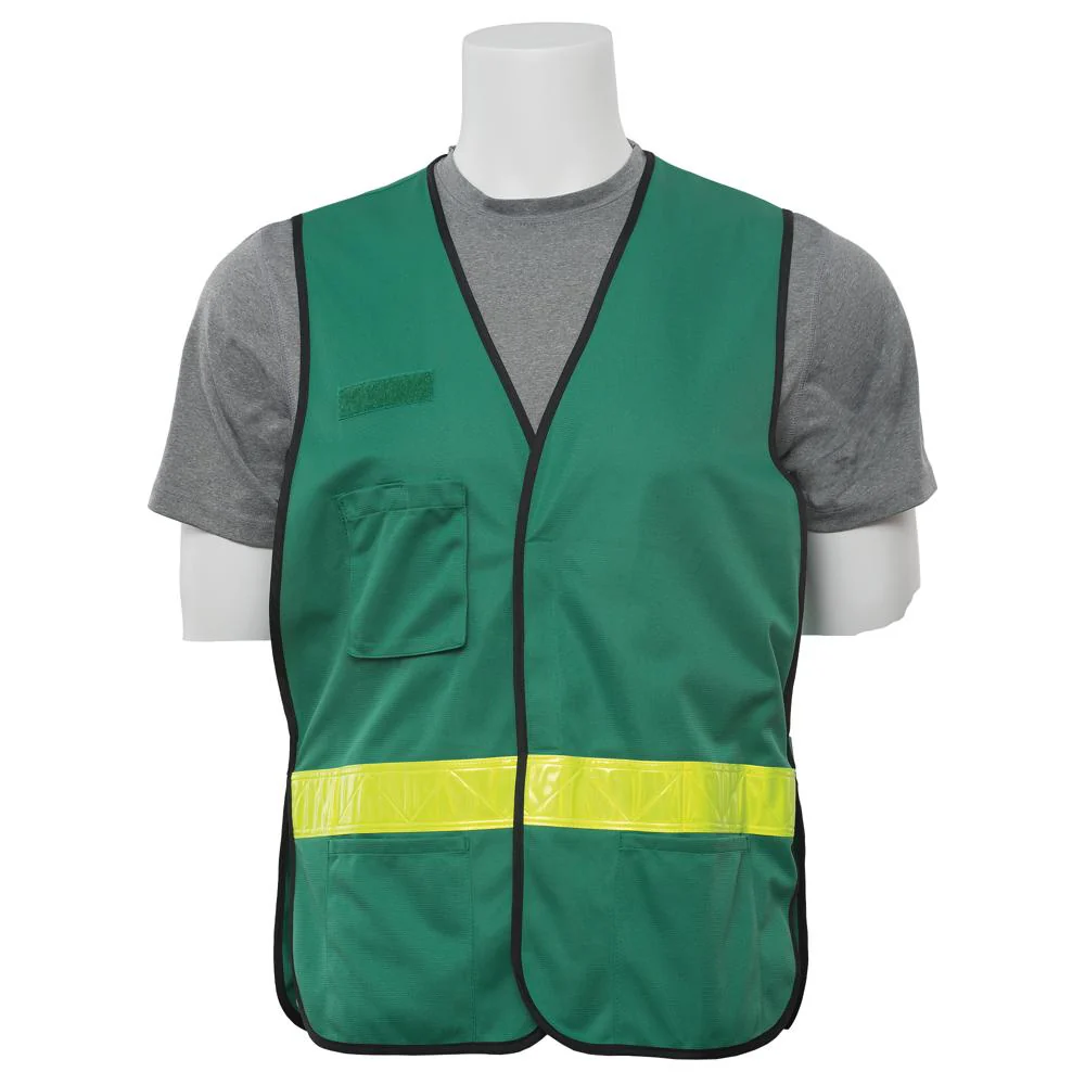 ERB Safety S179 Non-ANSI CERT Green Safety Vest, One-Size-Fits-Most (Green) Pack of 12 | ERB-61703