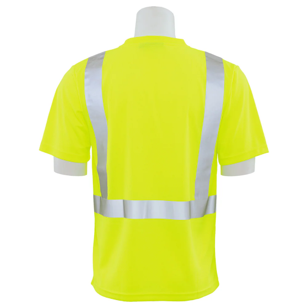 ERB Safety 9006S Class 2 Birdseye Mesh Short SLV T-Shirt (Hi-Viz Lime) Pack of 7 - Image 3