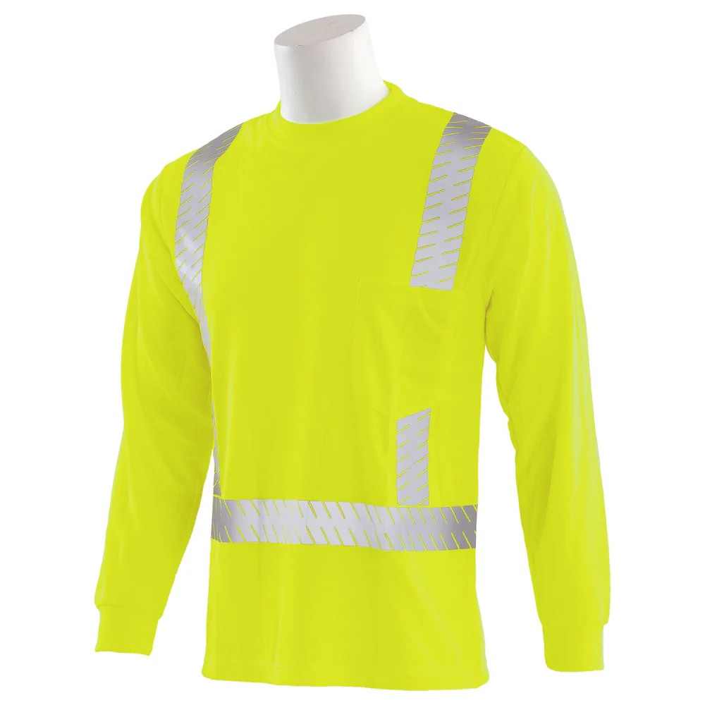 ERB Safety 9007SEG ANSI/ISEA 107 Type R Class 2 Long Sleeved T (Hi-Viz Lime) Pack of 4 - Image 2