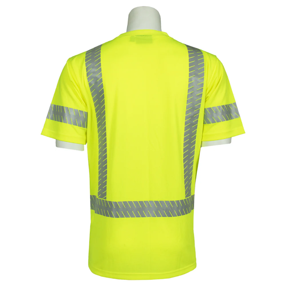 ERB Safety 9206SEG ANSI/ISEA Class 3 Short Sleeved T-Shirt with Reflective Tape (Hi-Viz Lime) Pack of 6 - Image 3