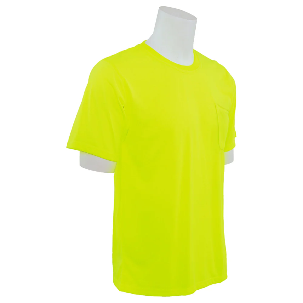 ERB Safety 9601 HWT Non-ANSI Short Sleeved T-Shirt (Hi-Viz Lime) Pack of 7 - Image 2
