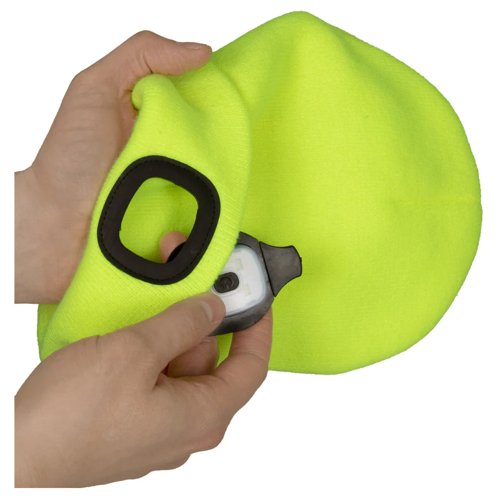ERB Safety S109LED Knit Cap with Led Light (Hi-Viz Lime) Pack of 12 | ERB-63197 - Image 2