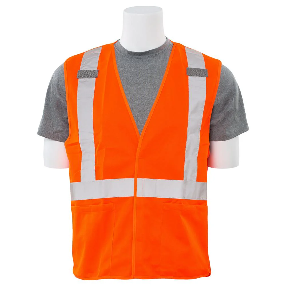 ERB Safety S101X Type R, Class 2 Break-Away X-Back Safety Vest (Hi-Viz Orange) Pack of 12