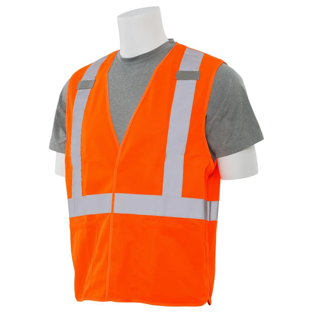 ERB Safety S101X Type R, Class 2 Break-Away X-Back Safety Vest (Hi-Viz Orange) Pack of 12 - Image 2