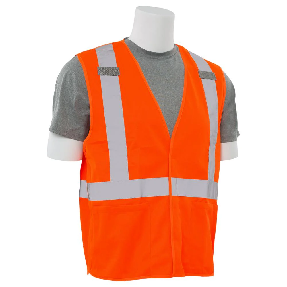 ERB Safety S101X Type R, Class 2 Break-Away X-Back Safety Vest (Hi-Viz Orange) Pack of 12 - Image 3