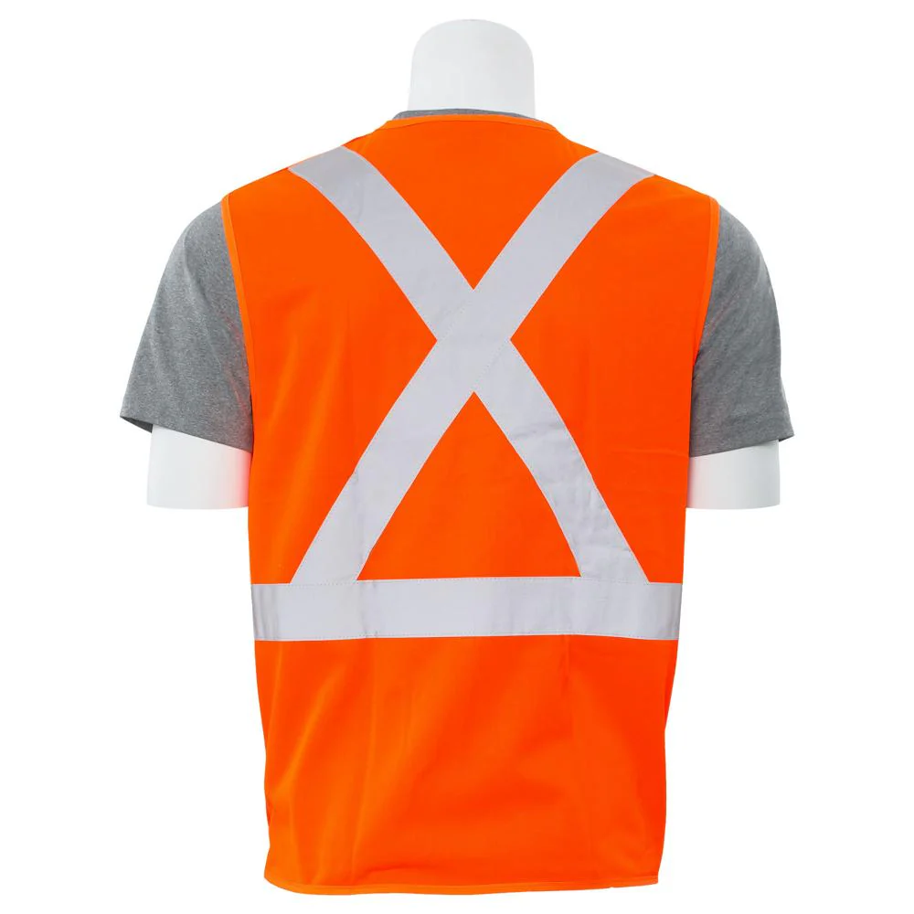 ERB Safety S101X Type R, Class 2 Break-Away X-Back Safety Vest (Hi-Viz Orange) Pack of 12 - Image 4