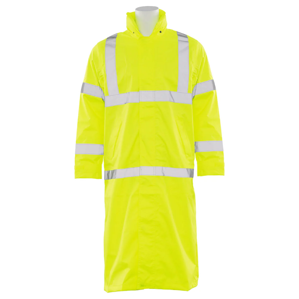 ERB Safety S163 Class 3 Long Rain Coat (Hi-Viz Lime) Pack of 2