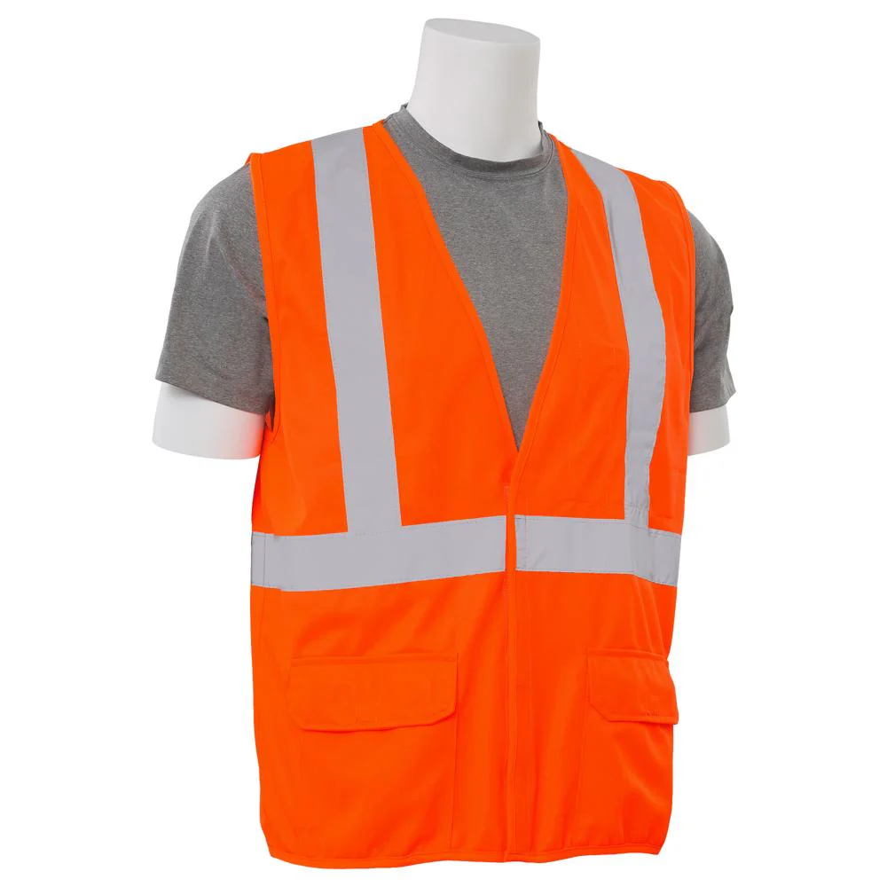 ERB Safety S190 Type R, Class 2 Flame Retardant Safety Vest (Hi-Viz Orange) Pack of 12 - Image 2